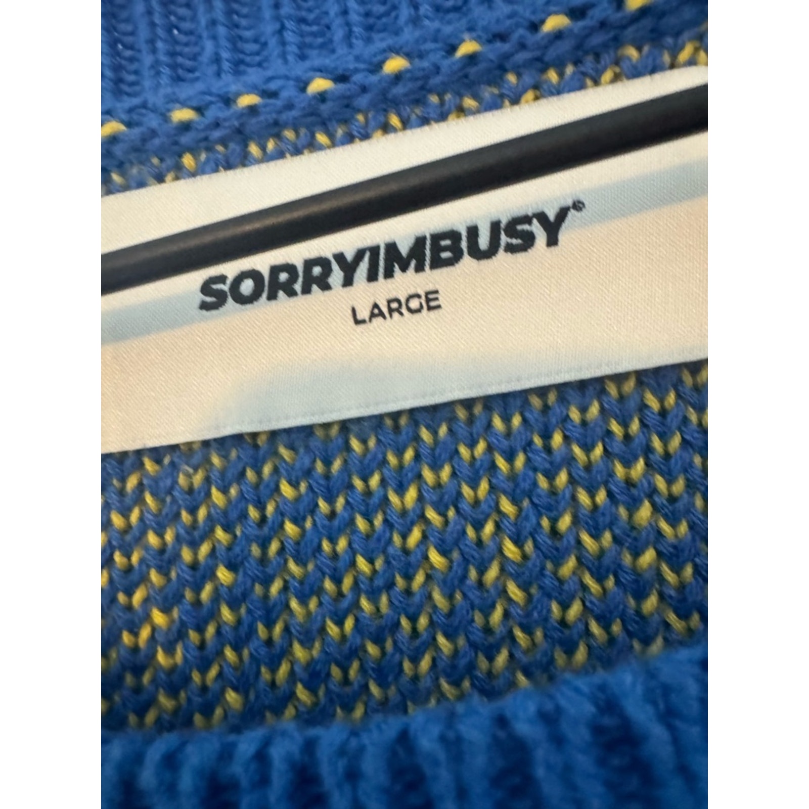 Sorryimbusy Spellout Knit - Royal Busy Sweater Large — image 6 of 8